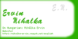ervin mihalka business card